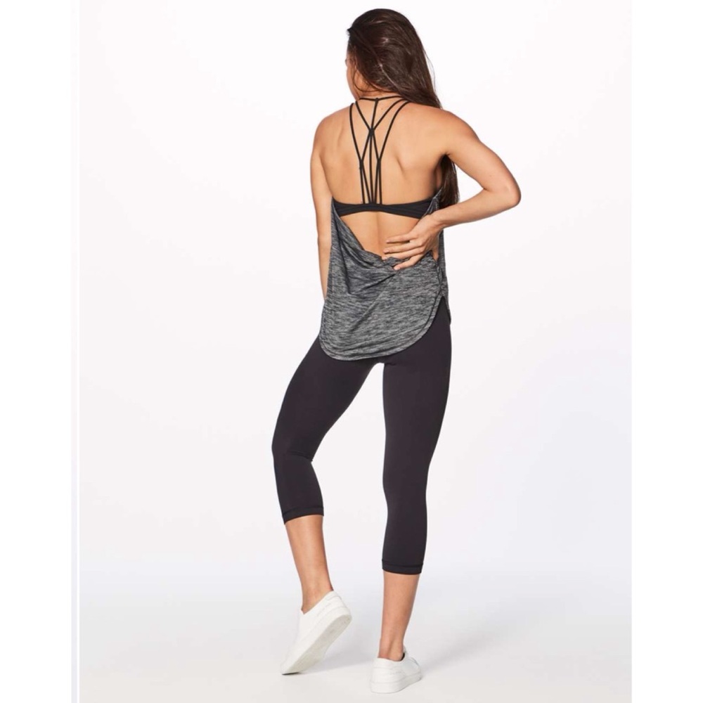 Lululemon Raise The Barre Tank Heathered Black 6